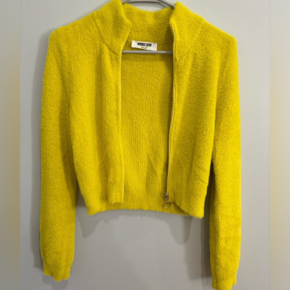 Yellow zip up sweater